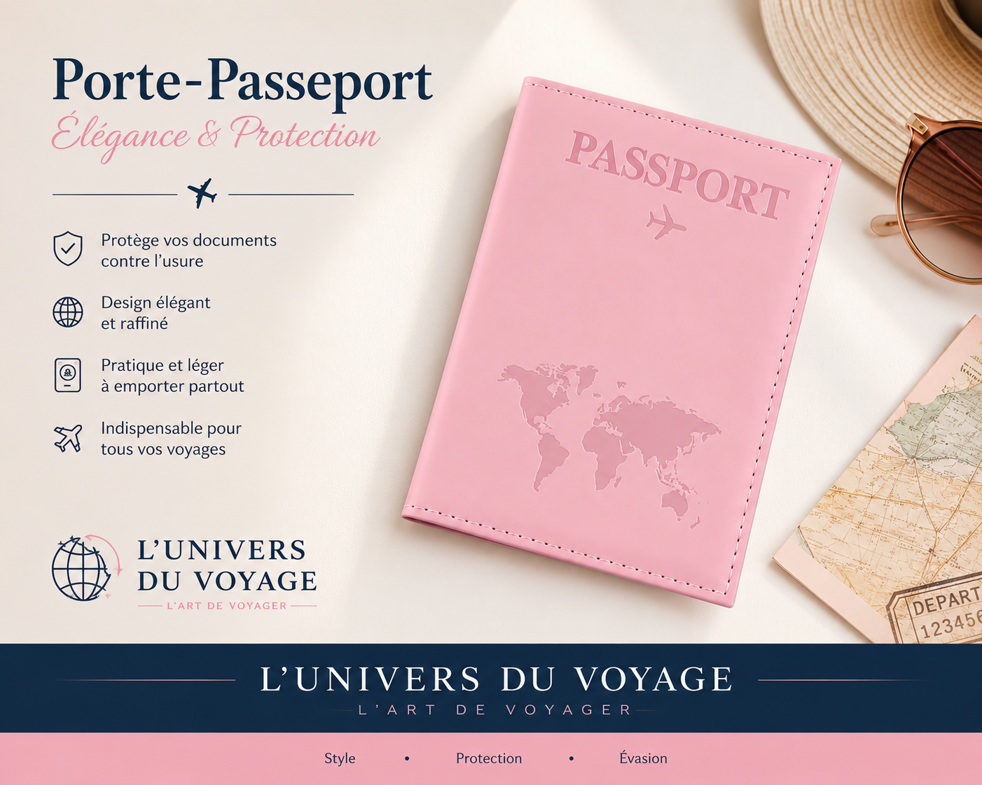 Porte-Passeport de Voyage Etui en Polyuréthane