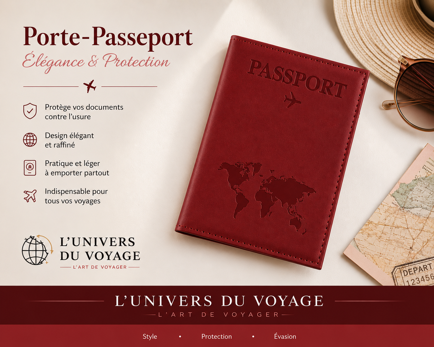 Porte-Passeport de Voyage Etui en Polyuréthane