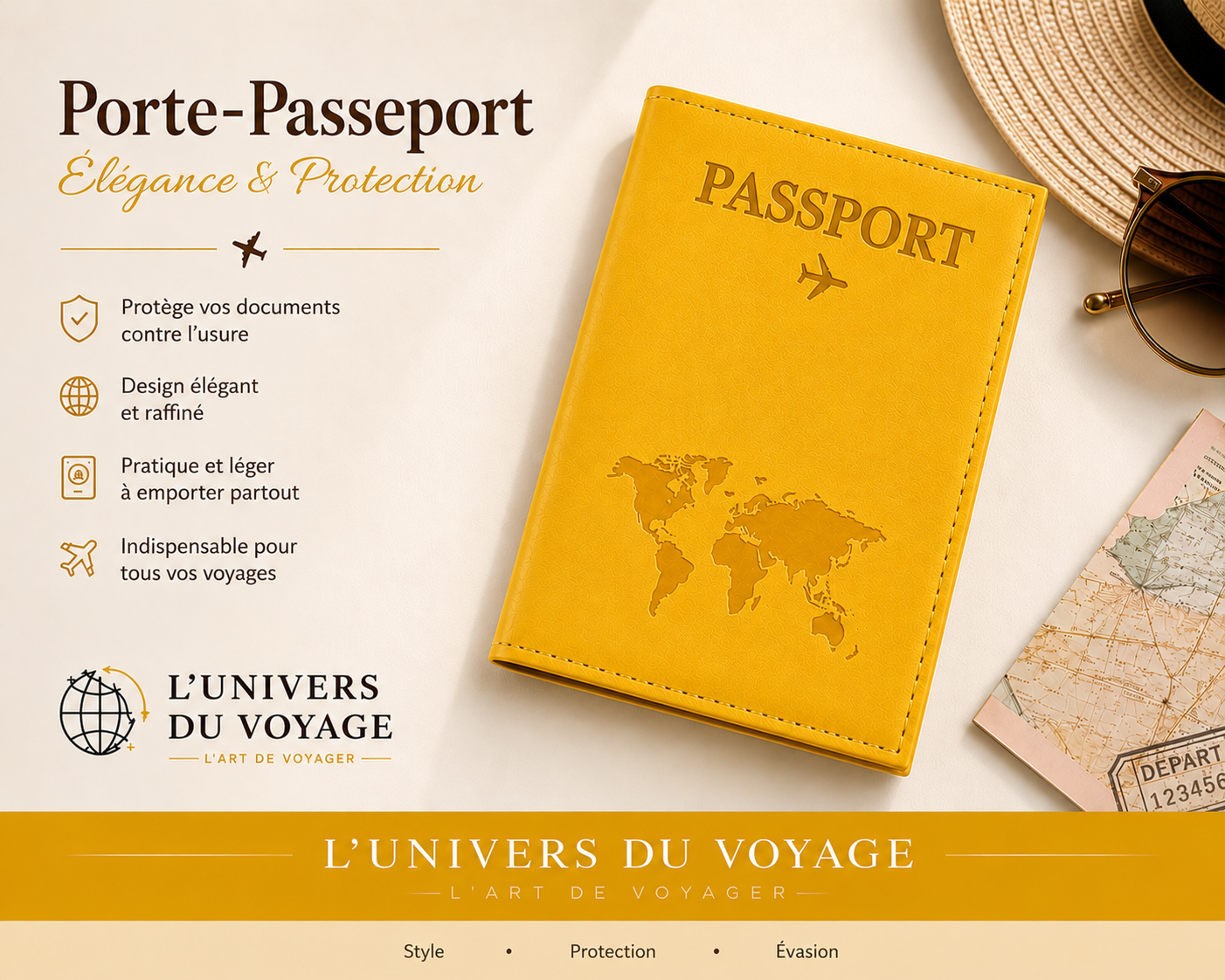 Porte-Passeport de Voyage Etui en Polyuréthane