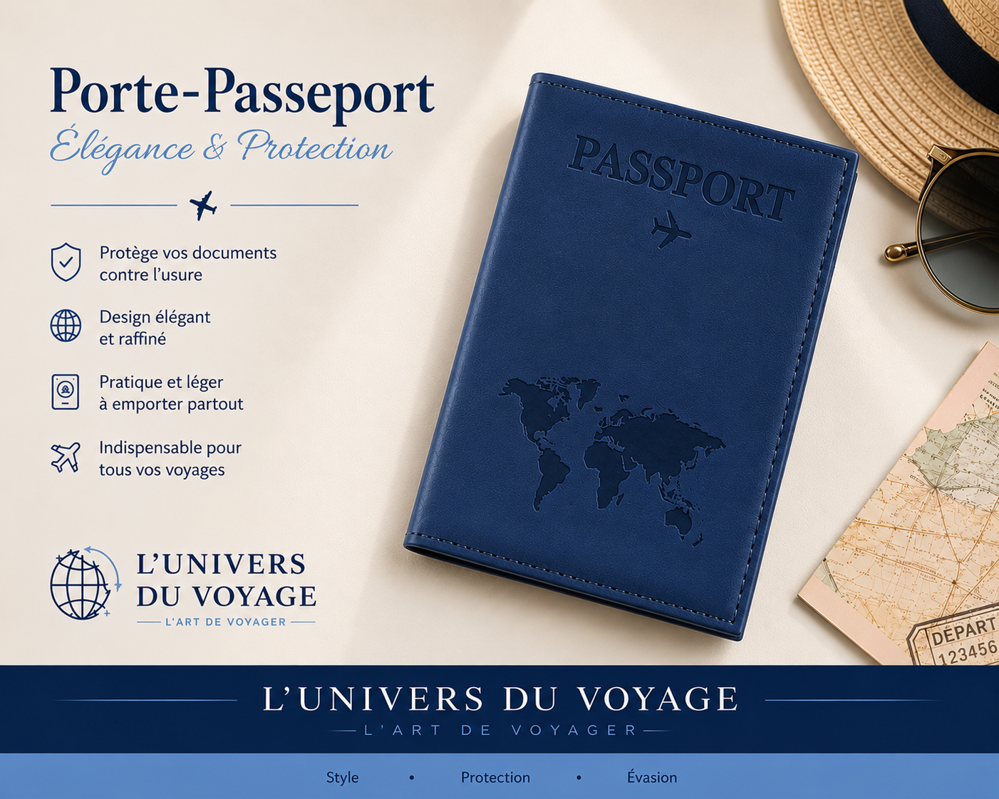 Porte-Passeport de Voyage Etui en Polyuréthane