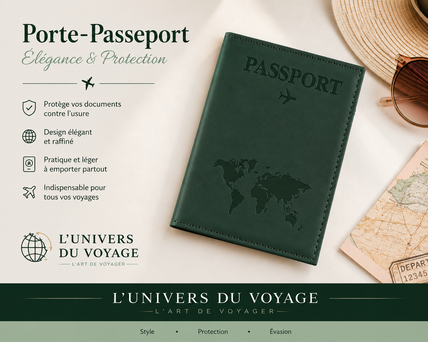 Porte-Passeport de Voyage Etui en Polyuréthane