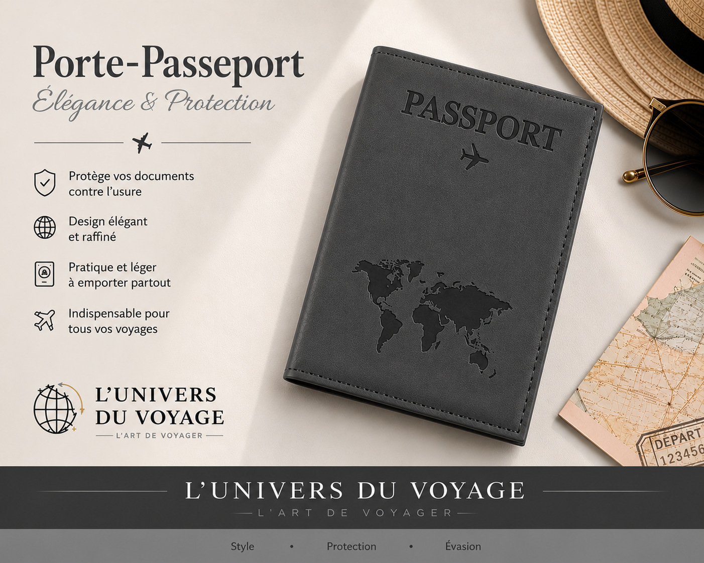 Porte-Passeport de Voyage Etui en Polyuréthane